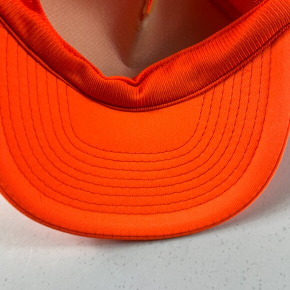 Vintage 90s/80s Deer Hunting Rope Adjustable Snap Back Hat Orange Faded Cap - Picture 8 of 12